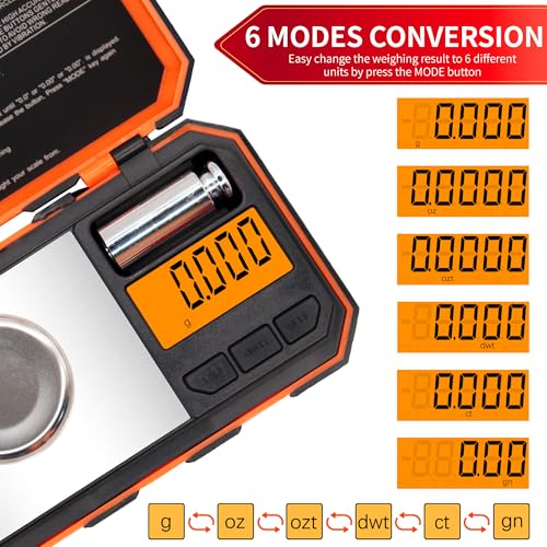 UNIWEIGH Milligram Scale 50g/ 0.001g,Portable Mg Scale with LCD Backlit