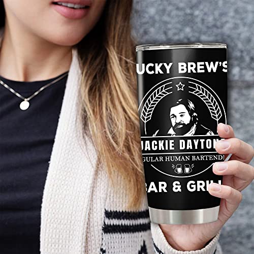 DOINB TIAN Insulated Tumbler Jackie Daytona Lucky Brews Bar And Grill What We Do In The Shadows Stainless Steel Coffee Cup 20 Oz Travel Mug, White