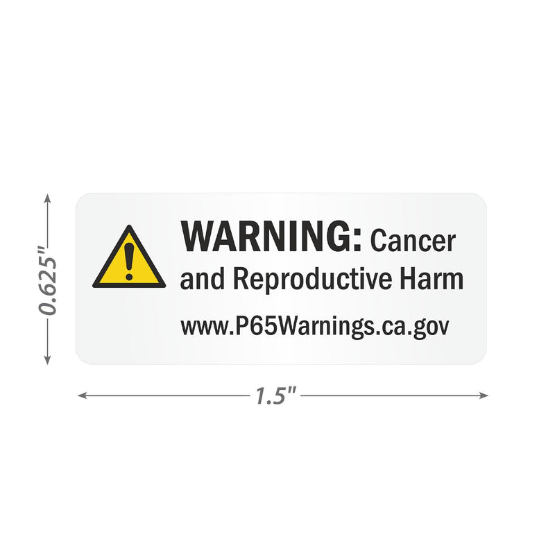 SmartSign 'Cancer and Reproductive Harm' Official California Proposition 65 Labels - 500/Roll, 0.625x1.5 inch, OEHAA-Compliant, Semi-Gloss Paper Stickers, Black/White/Yellow, USA-Made