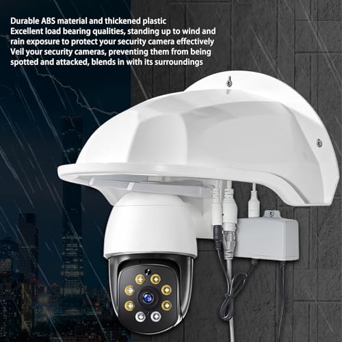 ‌Universal Security Camera Cover - Sun Rain for Outdoor Dome/Cameras, Weatherproof Protective Roof (White)