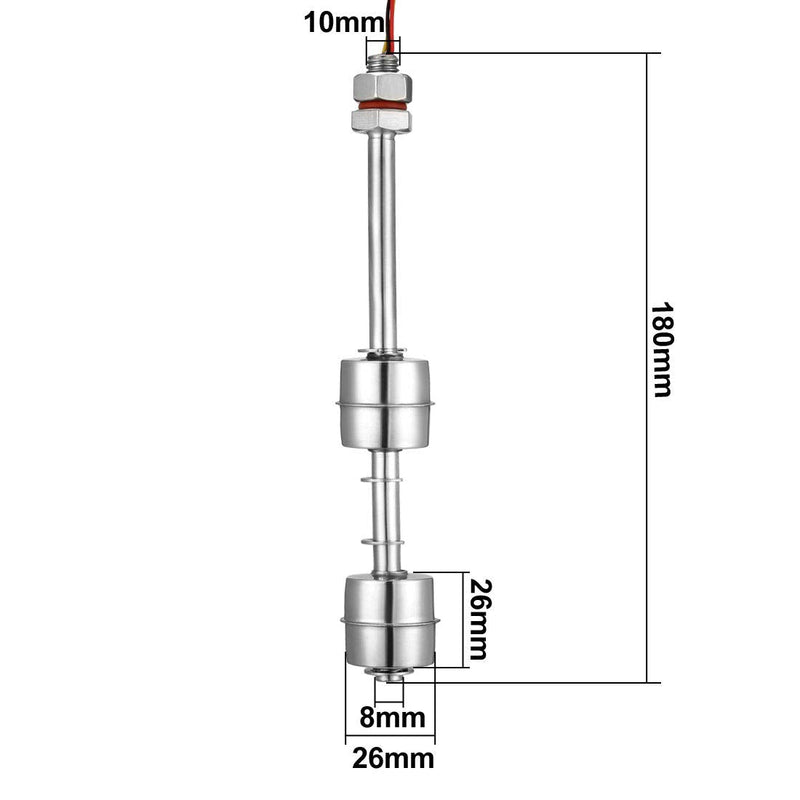 [Australia - AusPower] - uxcell Stainless Steel Float Switch for Water Pump Tank swim pool garden pond Liquid Water Level Sensor M11 180mm Length 