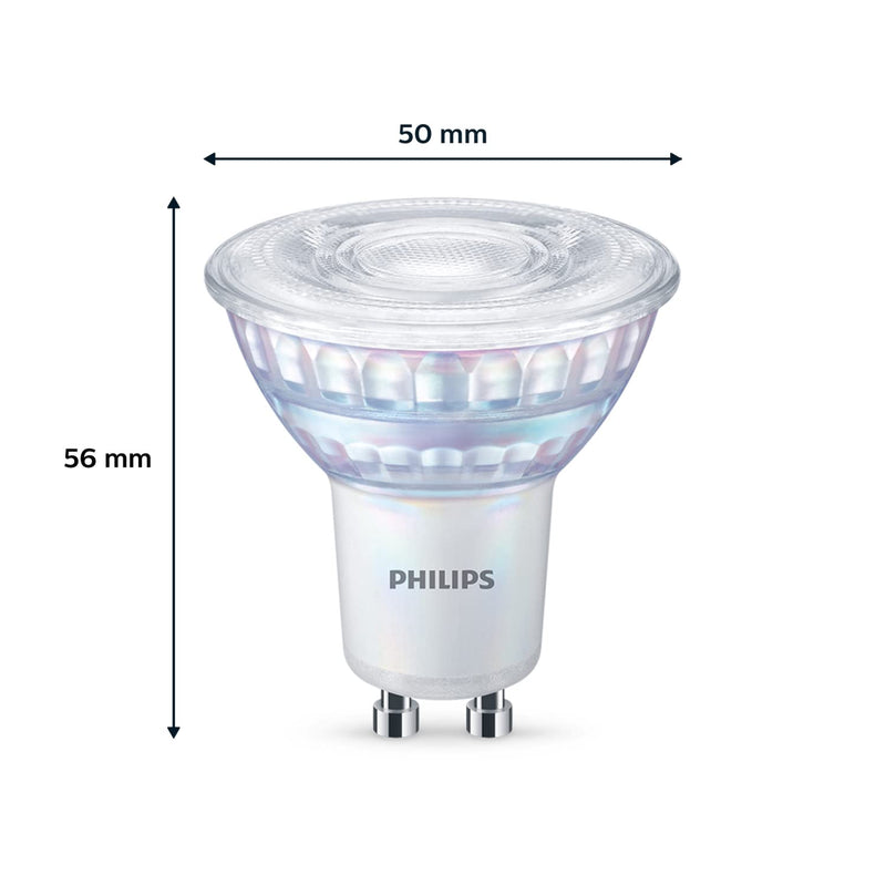 Philips LED WarmGlow lamp replaces 50W, GU10, warm white (2200-2700 Kelvin), 345 lumens, reflector, dimmable, pack of 6 5 x 5 x 5.3 cm