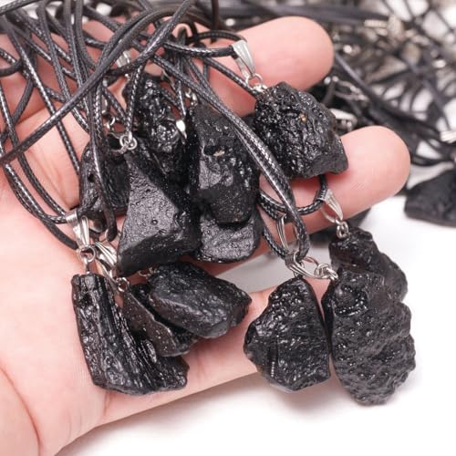 RICHRAIN Natural Indochinite Tektite Pendant Meteorite Impact Glass Jewelry