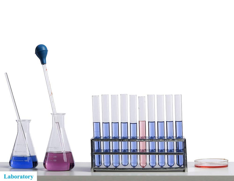 [Australia - AusPower] - 5PCS Thick Glass Graduated Dropper Pipettes Fluid and Liquid Pipettors 1ml 2ml 5ml 10ml 2PCS for Each with Caps and 2PCS Washing Brushes (33cm-13inch) 5 