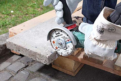 kwb 712031 Thin Diamond Cutting Disc for Angle Grinder 115 mm Flex Disc, 712042 | Thin cutting discs, diamond cutting disc, grinding mop disc, for metal and stone, including ear plugs Ø 125 mm Cutting discs + diamond and grinding wheel In metal tin