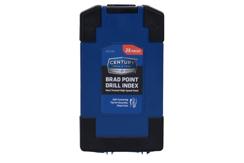 Century Drill & Tool, 37280, 25 PC Set,HSS Brad Point,Drill Bit, Wood Boring Tools 25-Piece Set