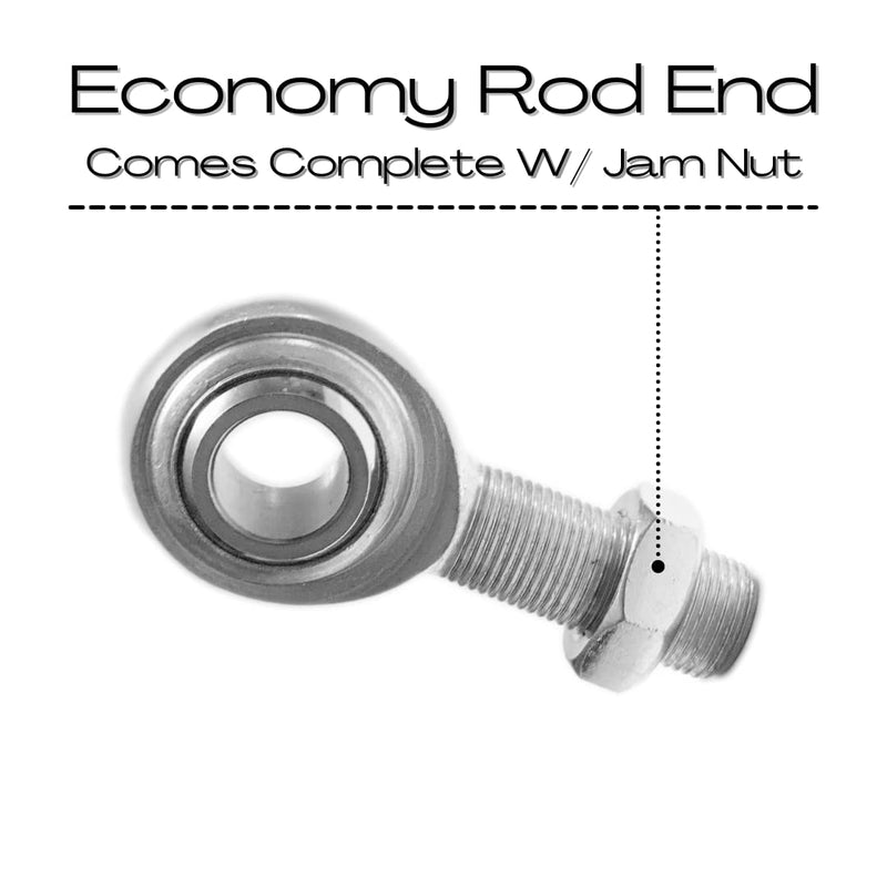 [Australia - AusPower] - Rod End 2pcs 3/8 x 3/8-24 ECM6 Male Economy Right Hand Rod End Bearing with Jam Nuts Included Heim Joint Rod End Direct 