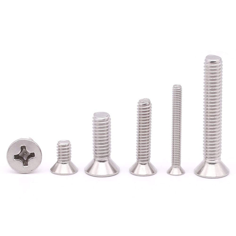 [Australia - AusPower] - #8-32 x 1/2" (100 Pack) Phillips Flat Head Machine Screws, Stainless Steel 304 (18-8), UNC Coarse Thread, Countersunk Head Machine Screws, Phillips Drive #2 #8-32 x 1/2" 100 
