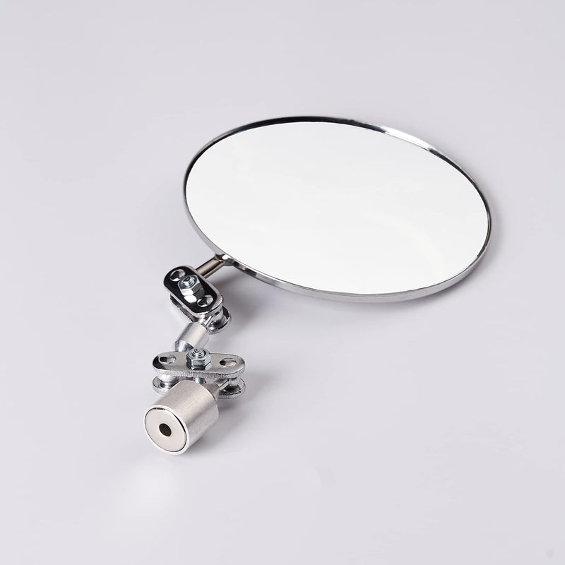 [Australia - AusPower] - Magnetic Base Inspection Mirror Welding Mirror - Swivel Angle Ball Joint Antenna Mirror-3.35 Inch Diameter 