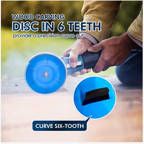 5 Pack Wood Carving 12 & 6 Tooth Grinding Wheel, 4.5" Shaping Disc, 22 Tooth Chain Grinder