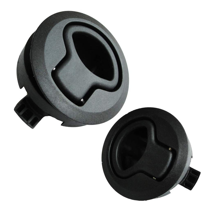 WJSKDQ 4PCS Boat Slam Latch 2'' Flush Pull Slam Latches Round Plastic Round for RV Boat Door Hatch Cabinet Pull Locking Deck Hatch Door black