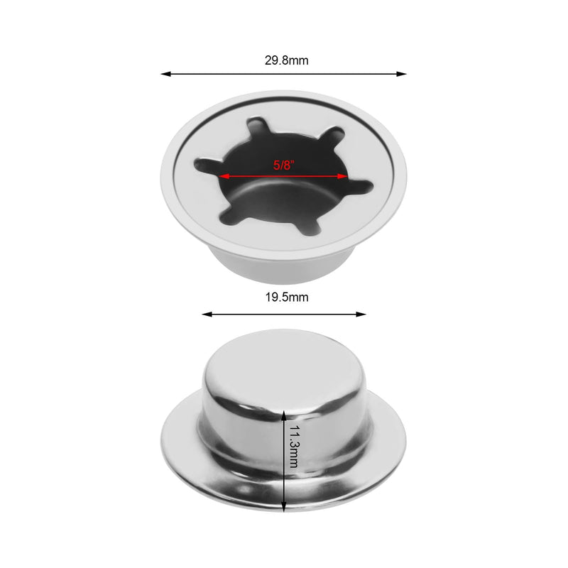 [Australia - AusPower] - eMagTech 10pcs Axle Push Nuts 5/8 Shaft Push Nut Fasteners Compatible with Trolley/Lawn Cart/Wheeled Trash Can/Pressure Washing Truck Pushnut Cap Stud 