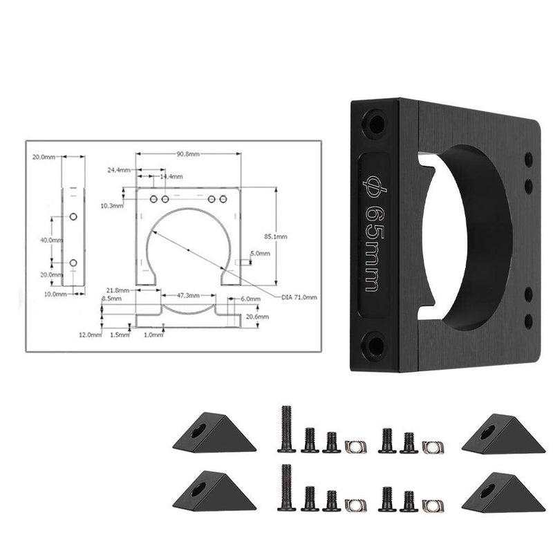 [Australia - AusPower] - CNC Motor Mount, Spindle Motor Mount, CNC Motor Clamp, High Precision Dimensions for CNC Milling Engraving Machine (65 mm) 65 Mm 