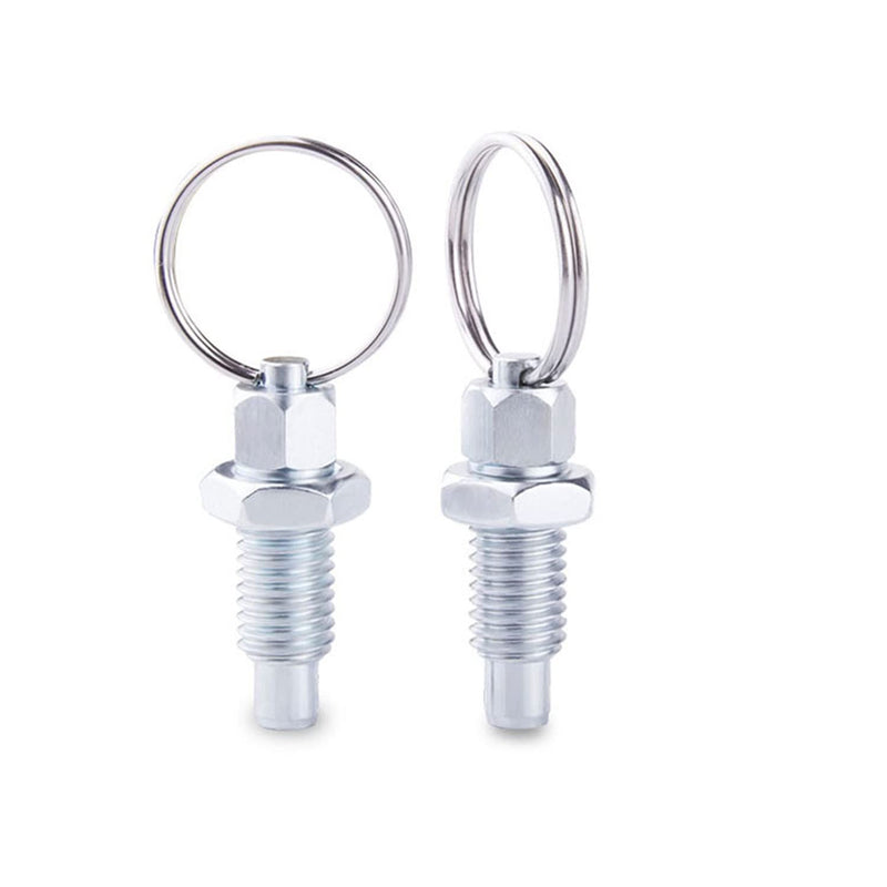 [Australia - AusPower] - 4pcs Spring Plunger M6 Stainless Steel Non-Locking Short Column Manual Telescopic Spring Plunger with Pull Ring 