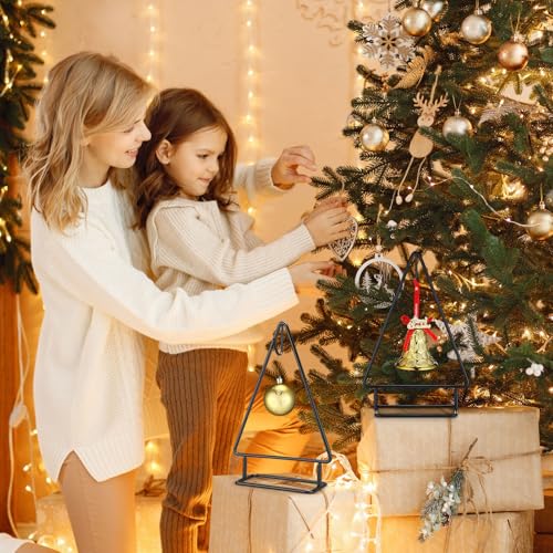 Cinnvoice Metal Christmas Ornament Stand Tree Shaped Holder, Black 10 Inch
