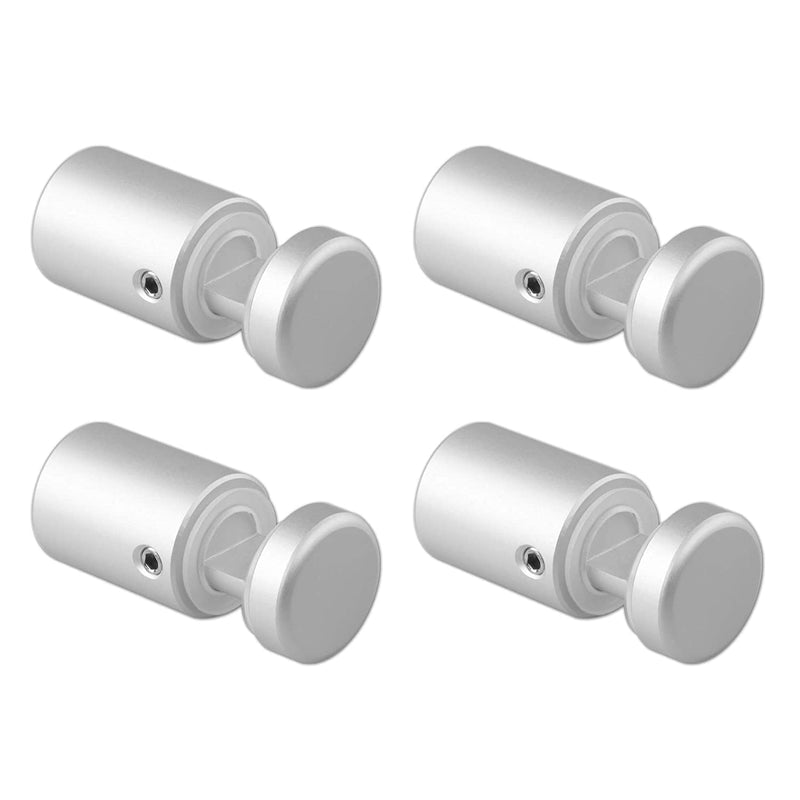 Side Clamp Standoffs 3/4" x 1" Solid Aluminum, Edge Grip Sign Standoffs for Glass, Burglarproof Sign Standoff, Standoffs Hardware, for Acrylic, Glass, PVC, Glass Panel with 2 pcs Spacers Silver 8Pack