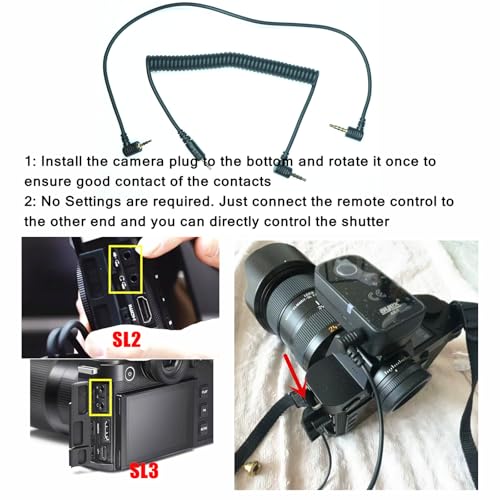 2.5MM-SL2 Shutter Release Cable is Suitable for Leica Camera SL2/SL2S/SL3/SL3S Focusing and Photography Cables It is Suitable for Connecting to Camera Remote Controls Such as JJC/Pixel 221/aodelan 2.5mm-SL2 2pcs