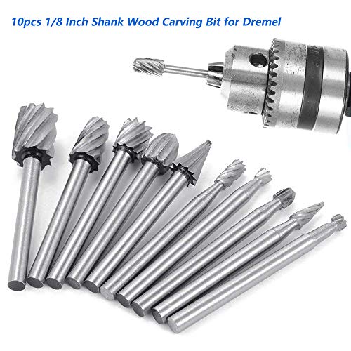 10 Pieces 3 mm Shank Rotary Burr + 5 Pieces 6 mm Shank Rasp Cutter Wood Milling Cutter | Saipor HSS Milling Cutter Set Wood Compatible with Dremel Multifunctional Tool, Suitable for Drill