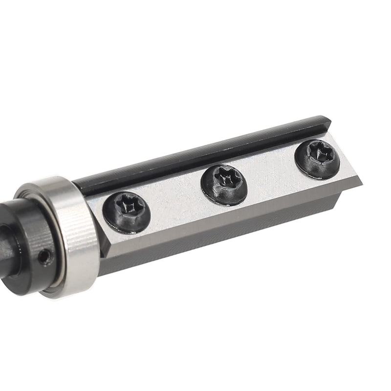 [Australia - AusPower] - AKYLIN Reversible Plates, Flush Cutter, 8 mm Shank, 4-Sided Interchangeable Carbide Blade, Flush Cutter with Ball Bearing, Wood Cutter for Edge Processing 8x19x50mm-Unten Lager 