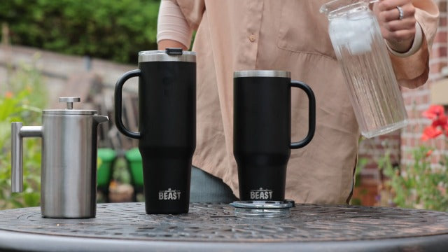 50oz Tumbler with Handle and Straw - Large Insulated Travel Mug for Water, Hot and Iced Coffee - Leak Resistant Stainless Steel Insulated Tumbler with Lid - Gifts for Mom, Women and Men (Matte Black) 50 Ounces Matte Black