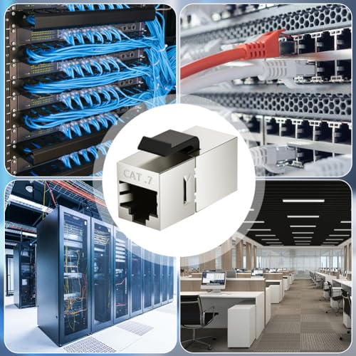 OFFCUP 5X CAT7 Keystone Module RJ45 10Gbps Toolless Snap-in | Network Module for CAT6 CAT6a CAT5e CAT5 Ethernet Connector Patch Panel Network Socket 5 Items