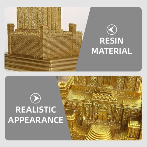 Jerusalem Model for Home Decor Holy Temple Sculpture Miniature Model Resin Gold