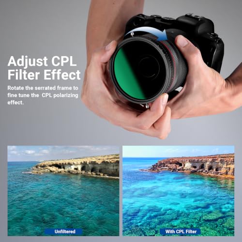 NEEWER 2 in 1 82mm Variable ND Filter (ND2-ND32) & CPL Filter