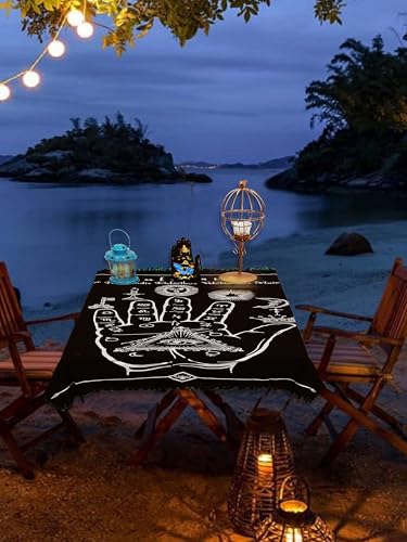 Indian Consigners Palmistry Altar Cloth Celestical Tarot Deck Alter Square Wall Hanging Tablecloth Sacred Place Home Décor Moon Faces Astrology Zodiac Silver Palm