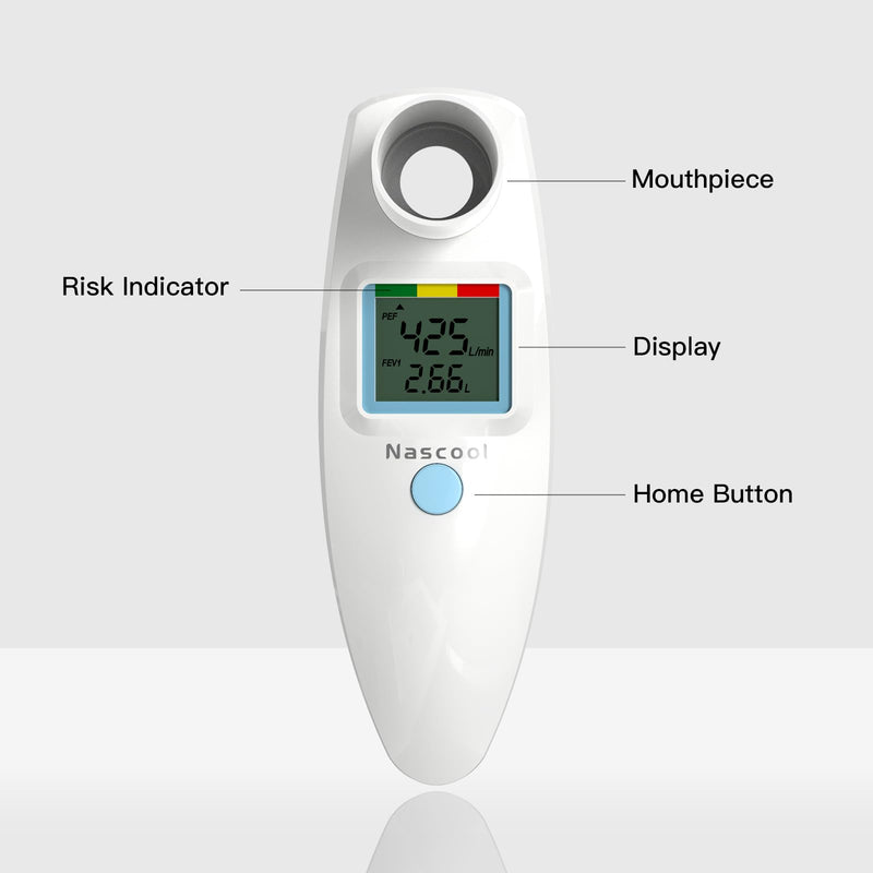 [Australia - AusPower] - Digital Peak Flow Meter,Home Medical with Tracking Software Manually Recording-Accurate&Reliable Spirometer for Asthma COPD Adult Kids 