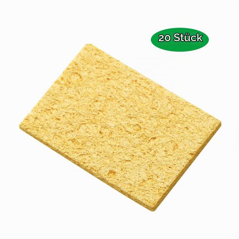 Pack of 20 Professional Soldering Sponge Cleaning Sponge Soldering Iron (4 x 5.5 x 1 cm), Cleaner Sponges for Soldering Tips, Soldering Tip Cleaner Sponge & Soldering Tip Reactivator, Soldering Accessories & Soldering Accessories