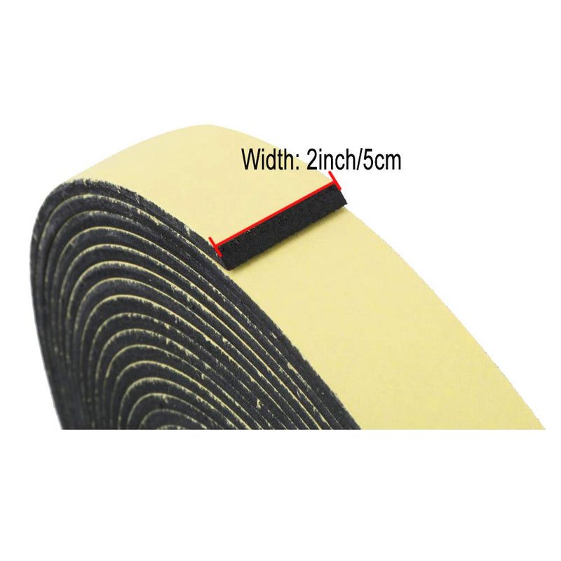 [Australia - AusPower] - High Density Foam Insulation Tape Adhesive Rubber Strip, Seal, Door Insulation Foam Tape Weatherstrip, Waterproof, HVAC, Pipes, Foam Strips Air Conditioning, Weather Stripping Foam(33Ft x 1/8’’ x 2’’) 33Ft x 1/8'' x 2'' Black 