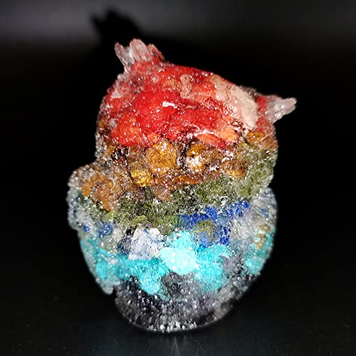 2.4" Natural Crystal Owl Statue Reiki Healing Animal Figurines 7 Chakra
