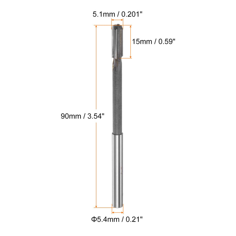 [Australia - AusPower] - sourcing map Clamping Reamer 5.1 mm H7 C1/K30 Carbide Tip Precision Straight Flutes Round Shank Lathe Machine Cutter 5.1mm 