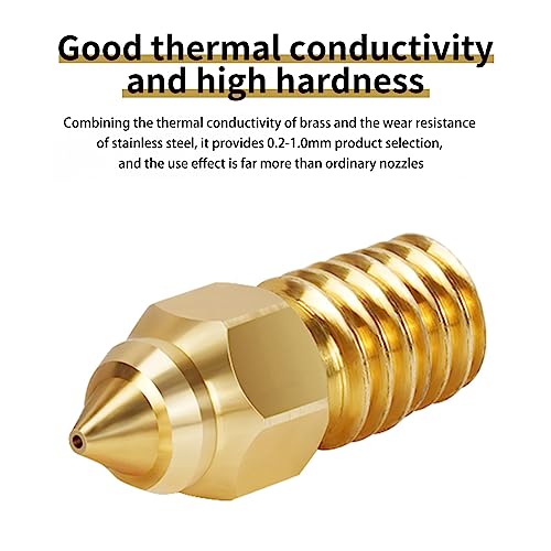 22 Pieces Brass Nozzle Set for Ender 5 S1, Ender 3 V3 SE, 3D Printer 10 Pieces 0.4 mm and 2 Pieces 0.2 mm, 0.3 mm, 0.5 mm, 0.6 mm, 0.8 mm, 1.0 mm Nozzle Set for Ender 5 S1, Ender 7, Spider 1.0 Ender 3 V3 SE Brass Multi Size