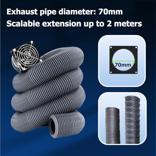 YOOPAI 3D Printer Enclosure Fan Fume Extraction Kit for 3D Printer Cover, Drain Tube with Low Noise Exhaust Fan