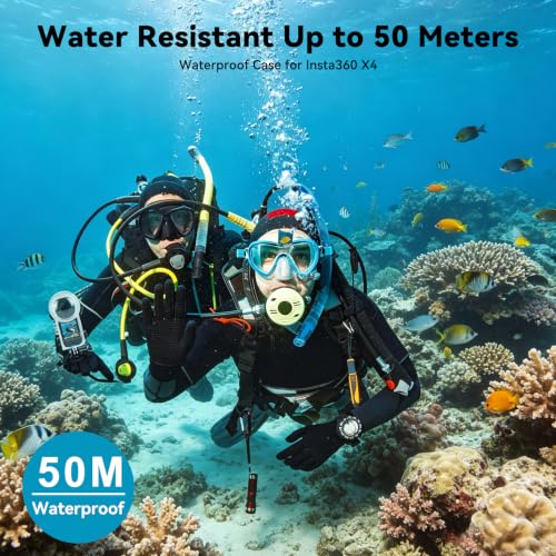 50m/164ft Invisible Waterproof Dive Case for Insta360 X4 For Insta 360 X4