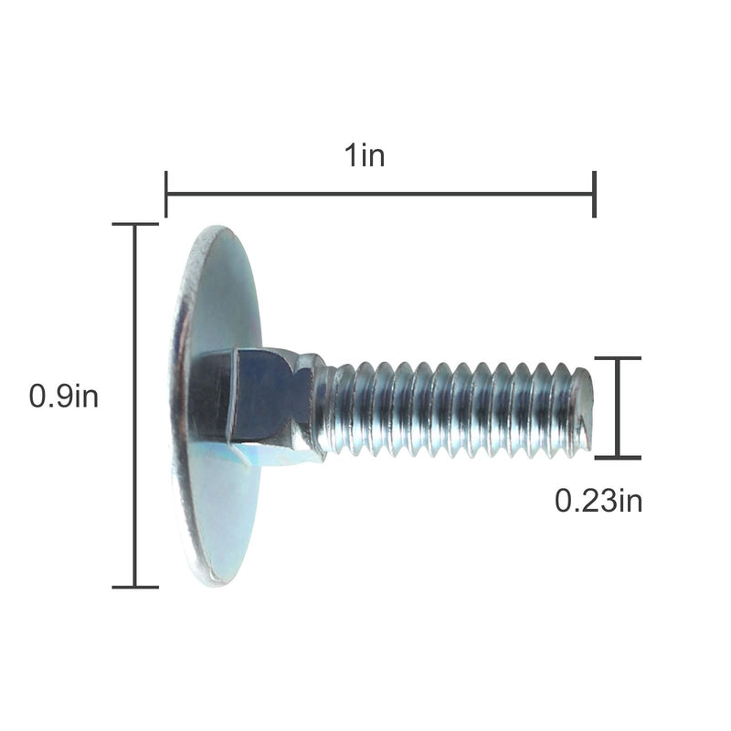 [Australia - AusPower] - 10 Pcs 014973239619 Elevator Bolts, 1/4-20 x 1 Flat Head Bolt, Zinc - Rust Resistant 