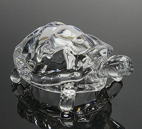 Chinese Fengshui Vastu Original Clear Crystal Turtle for Peace & Prosperity Lucky Gift of Better Health