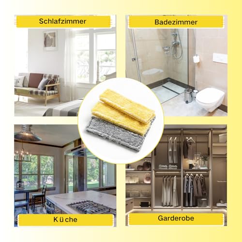 Pack of 6 Replacement Pads Compatible with Kärcher Window Vacuum Cleaner Replacement Parts, Window Vacuum Cleaner Accessories, Microfibre Mop Covers, Suitable for Kärcher Window Cleaner WV2 WV5 WV6