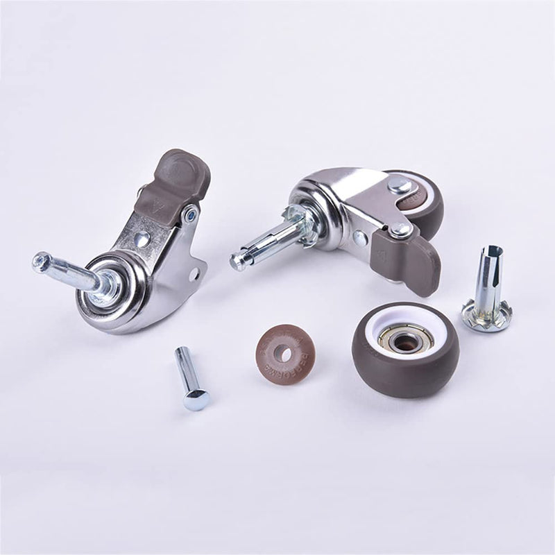 [Australia - AusPower] - 2 Inch Rubber Caster Wheel Set of 4(2 with Brakes & 2 Without) with 5/16" x 1-1/2" (8 x 38mm) Stem Sockets, for Furniture Crib Trolley Dining Car Casters 2 With Brakes & 2 Without Brakes 