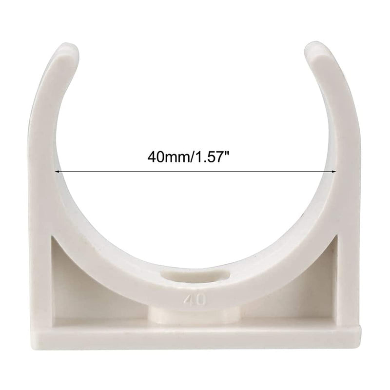 [Australia - AusPower] - 30 Pcs U-Shaped PVC Water 40mm Pipe Clamps Clips, U-Shaped Buckles Fit for 1-1/2" (40mm) Water Pipes and TV Trays Tubing Hose Hanger Support Pex Tubing ?White 40mm? 40mm/1-1/2"(30 Pcs) 
