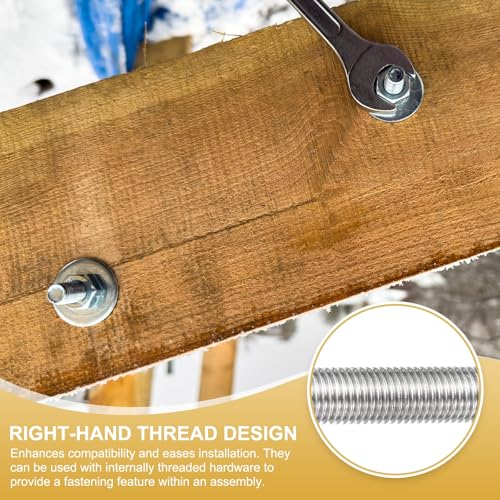 uxcell M22 x 1.5mm pitch fully threaded rods, 100mm length, 2-piece set