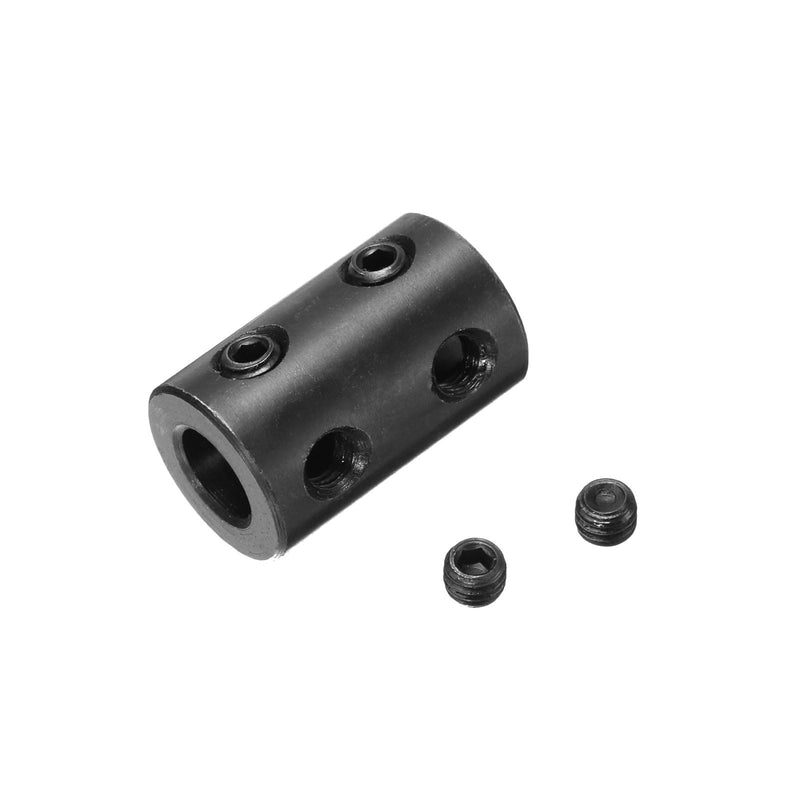 [Australia - AusPower] - uxcell 2pcs Shaft Coupling 5/16" Bore, 5/8" OD, 1" Length, Black Oxide Plated Steel Rigid Coupling, Motor Wheel Coupler, (4 Set Screws) 