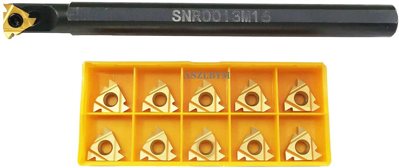 [Australia - AusPower] - SNR0013M16 CNC Lathe Internal Threading Boring Bar Turning Tool Holder With 10pcs 16IR AG60 Carbide turning insert 