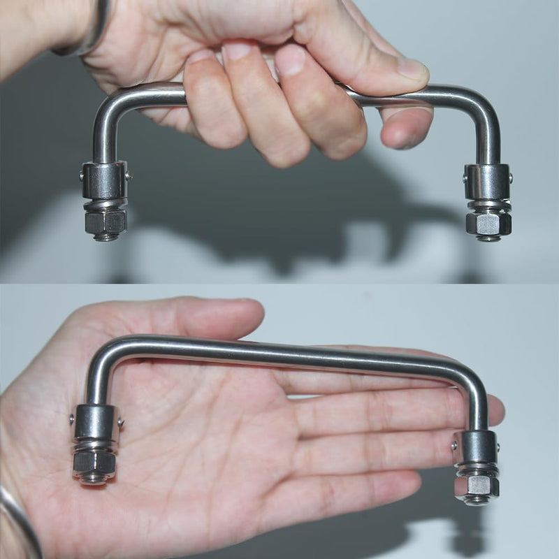[Australia - AusPower] - 304 Stainless Steel Folding Handle 90 Degree Folding Pull Handle,Cabinet Handle Toolbox Handle,2 Pack (Hole Center 5.31in) Hole Center 5.31in 