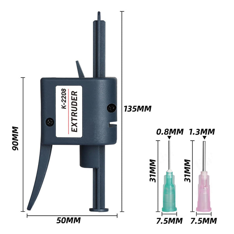 [Australia - AusPower] - VOANZO K2208 Solder Flux Glue Dispenser with 0.8mm and 1.3mm Nozzles - Portable Solder Paste Extruder for Precise Soldering of Electronics, Ideal for DIY and Professional Use 