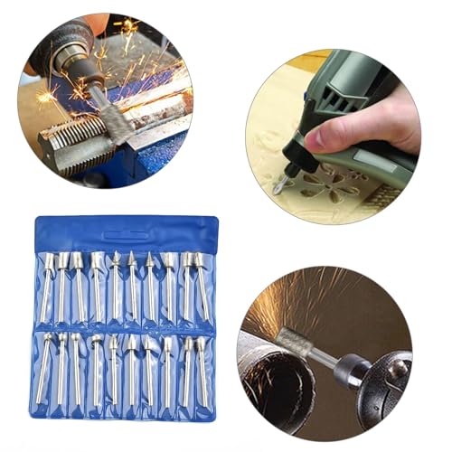 For Dremel Grinding Attachments, 20 Pieces Cutter Attachments with 1/8 Inch Shank Grinding Attachments for Grinding Pens, Diamond Grinding Pins for Stone, Glass, Ceramic, Grinding, Polishing and Engraving