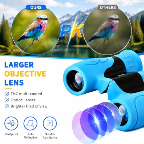 Binoculars for Kids 8x21 High-Resolution for Bird Watching Blue