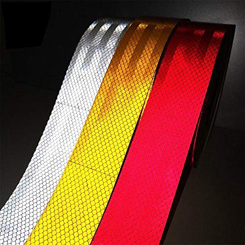 AISEY 2" X 30ft Reflective Tape White Outdoor High Vis Conspicuity Safety Tape, Reflector Tape Trailer Waterproof 2" x 30 Feet