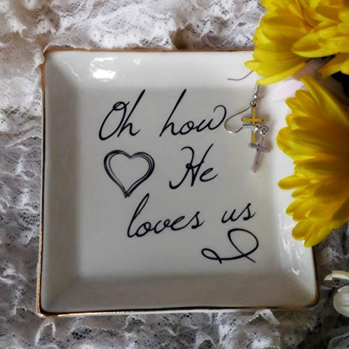 Inspirational Gifts for Women Trinket Dish Religious Jewelry Ring Holder Unique Christian Gifts for Sister Best Friend Mother Daughter Aunt Christians Cute Home Decorative Decor